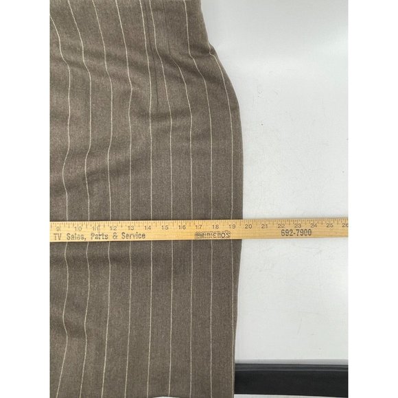 Jones New York Women's Brown Pinstripe 100% Wool Lined Pencil Skirt Size 8 - Picture 10 of 12